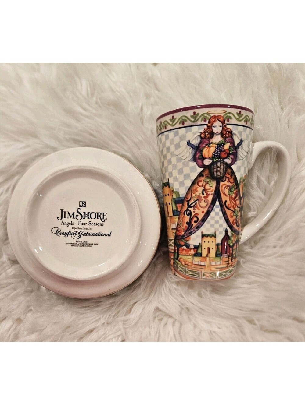Jim Shore Angels Four Seasons Porcelain Bowl And Coffee Cup Mug